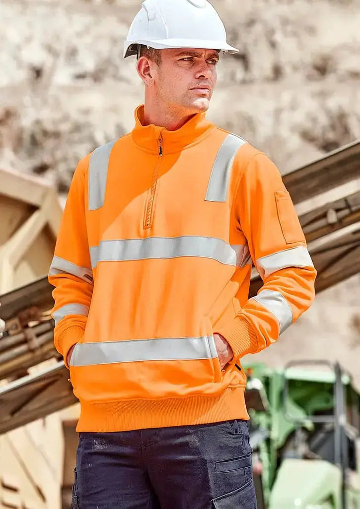 SYZMIK Unisex Hi Vis Vic Rail 1/4 Zip Pullover ZT640 Work Wear Syzmik 2XS